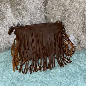 leather tassel crossbody bag